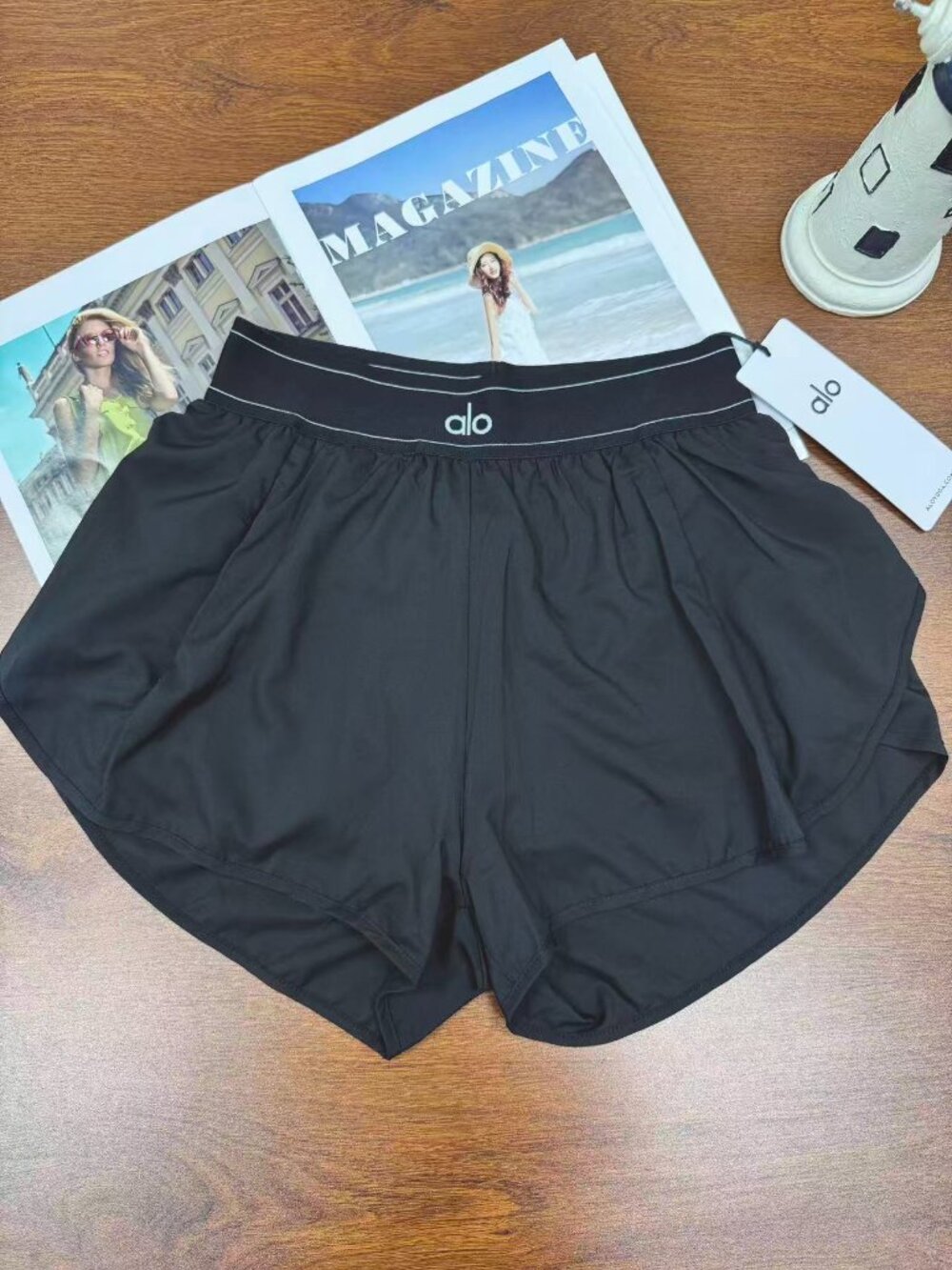 Alo Yoga Match Point Black Sport,Casual,Everyday High-Waisted Shorts ๐๐ - Picture 2 of 8
